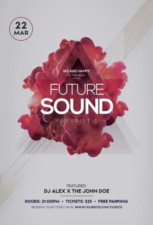 Future Sound Party Free Electro Flyer Template