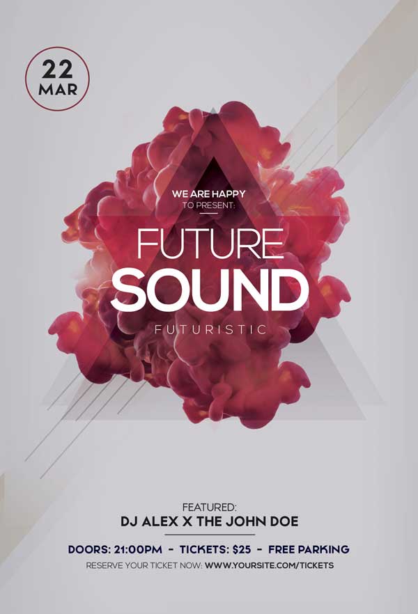 Future Sound Party Free Electro Flyer Template