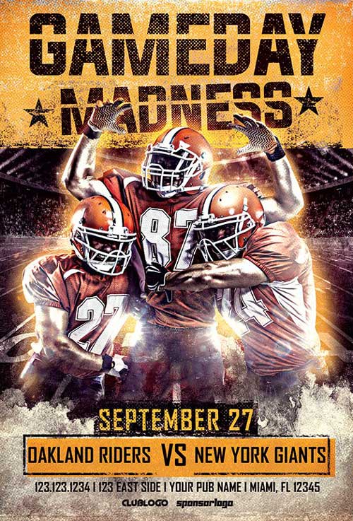 Gameday Madness Football Flyer Template