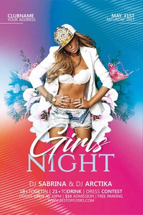 Girls Night Free Poster Template