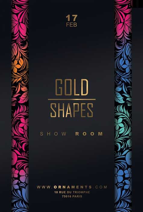 Gold Shapes Flyer Template