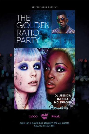 Golden Ratio Party Free Flyer Template