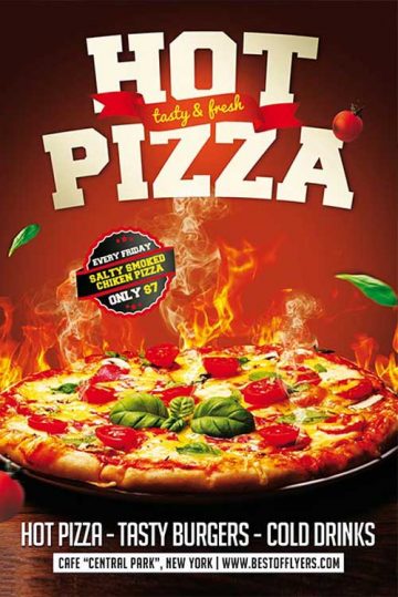 Hot Pizza Free Flyer and Poster Template