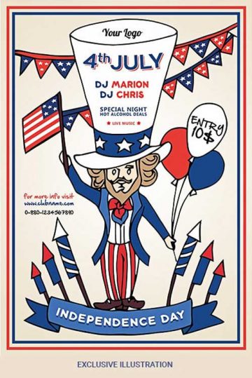 Independence Day Party Free Flyer Template