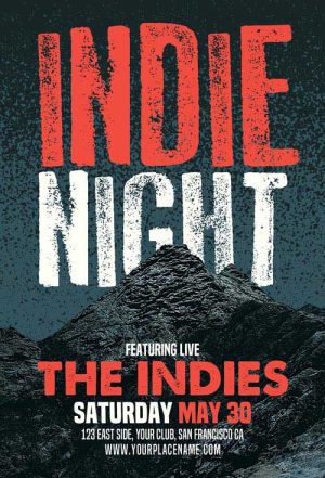 Indie Night Flyer Free Flyer Template