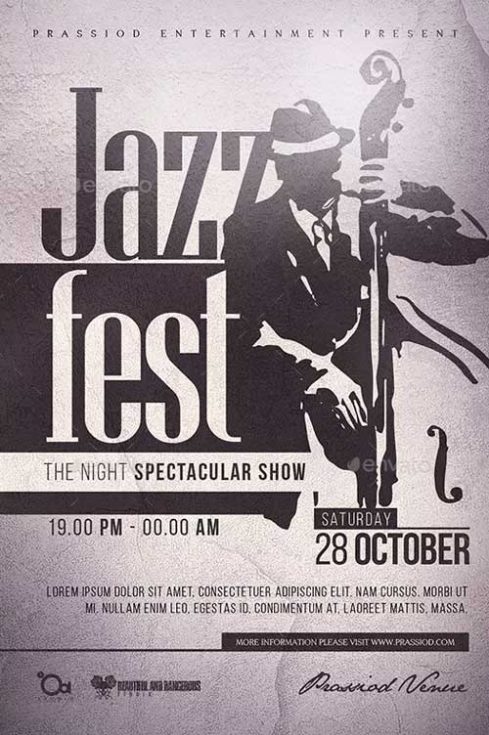 Jazz Festival Flyer Template for soul and blues events - FFFLYER