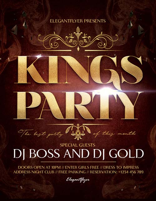 Kings Party Free PSD Flyer Template