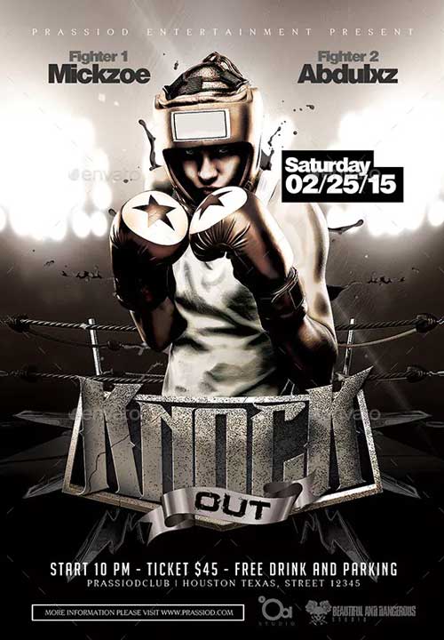Knock Out Boxing Flyer Template