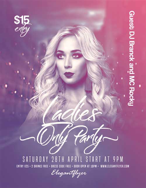 Ladies Only Party Free Flyer Template