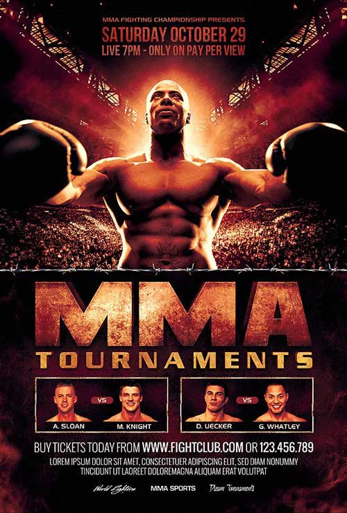 MMA Boxing Fight Flyer Template