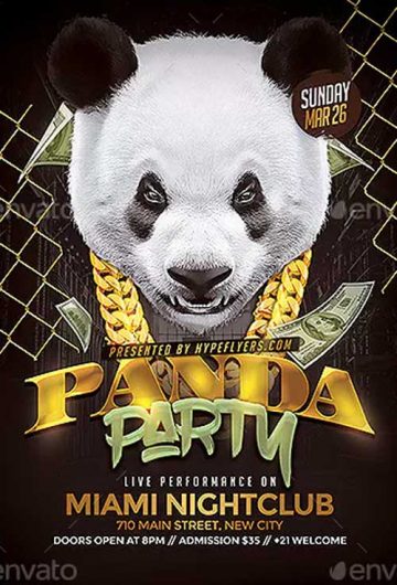 Panda Party Flyer Template