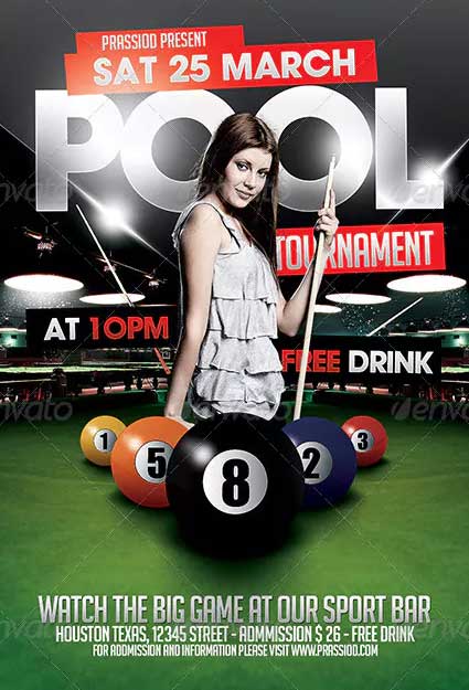 Pool Tournament Flyer Template