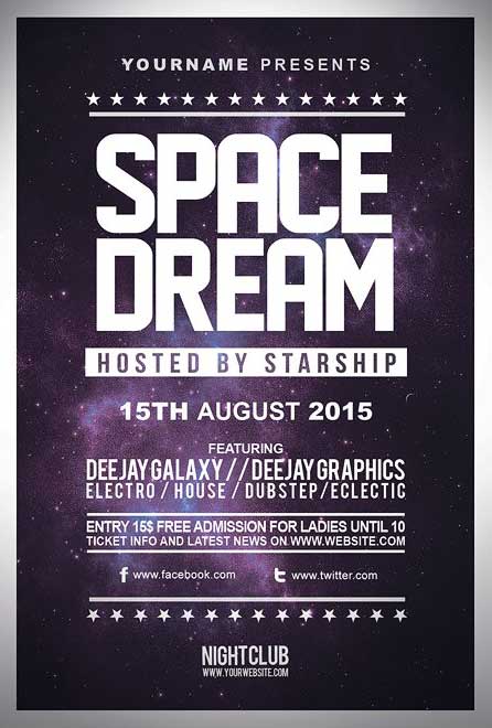 Space Dream Club Event Flyer Template