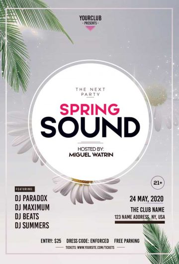 Spring Sound Free PSD Flyer Template