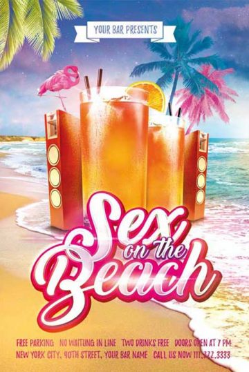 Summer Cocktail Night Free Flyer Template