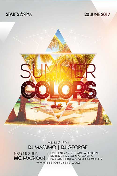Summer Colors Free PSD Flyer Template