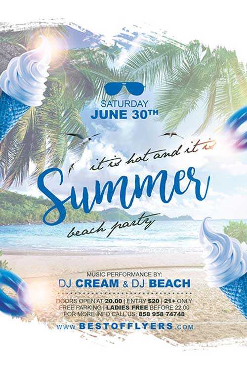 Summer Party Free Poster and Flyer Template