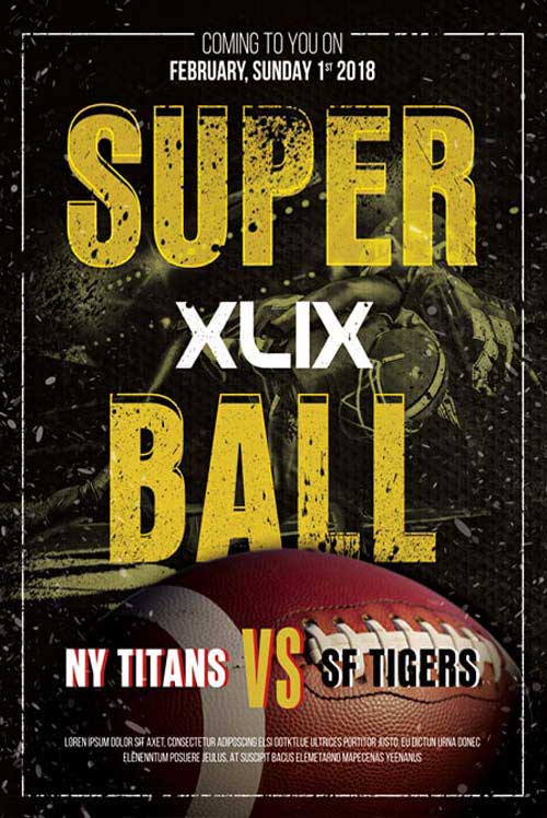 Super Bowl Football Free Flyer Template