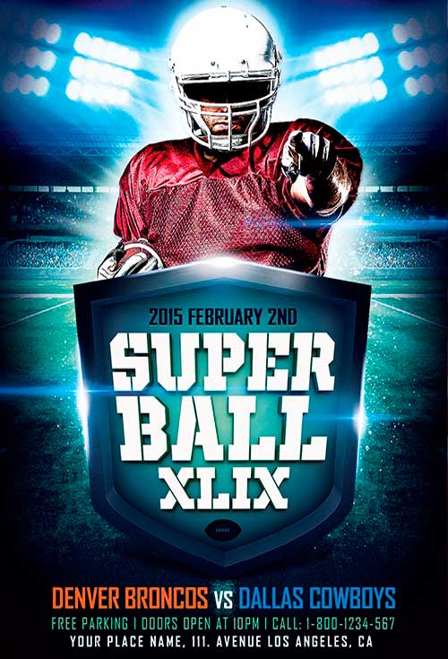 Super Ball Game XLIX Flyer Template