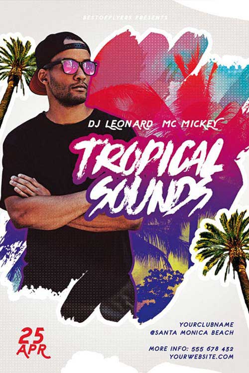 Tropical Sounds Free Flyer Template