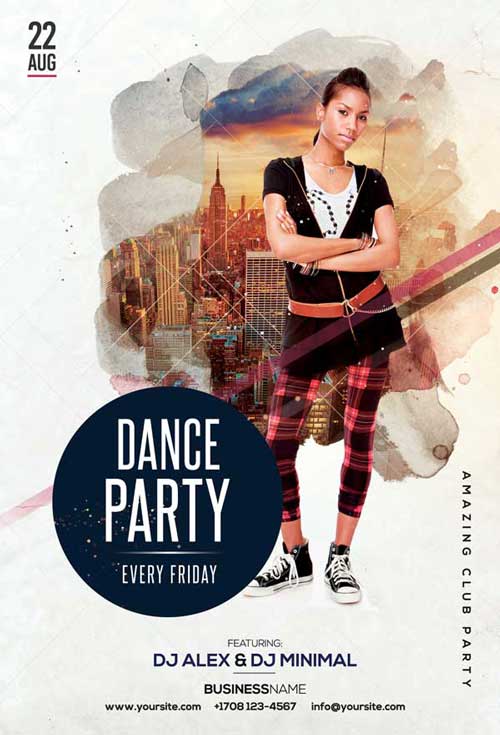 Urban Dance Party Free PSD Flyer Template