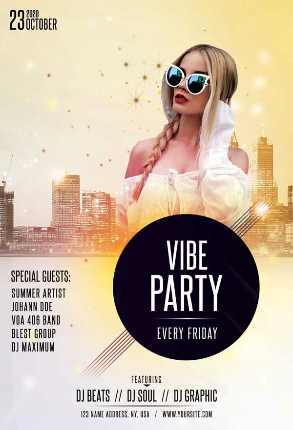Vibe Party Free Flyer Template
