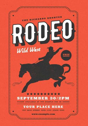 Vintage Country Rodeo Event Flyer Template