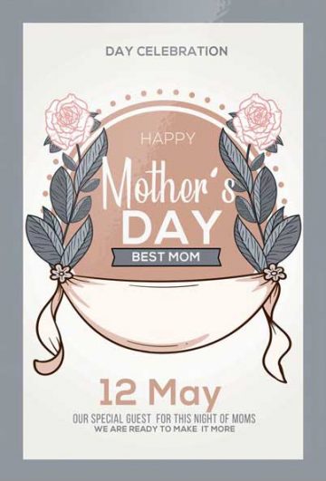 Vintage Mother's Day Invitation Flyer Template