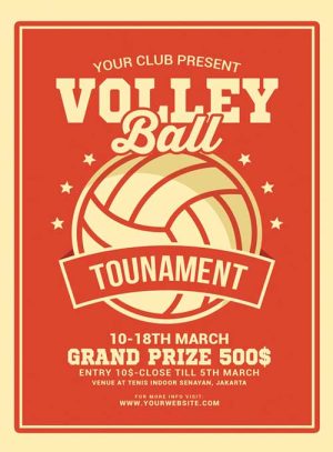 Volleyball Tournament Flyer Template