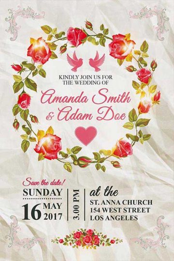 Wedding Invitation Free Flyer and Poster Template