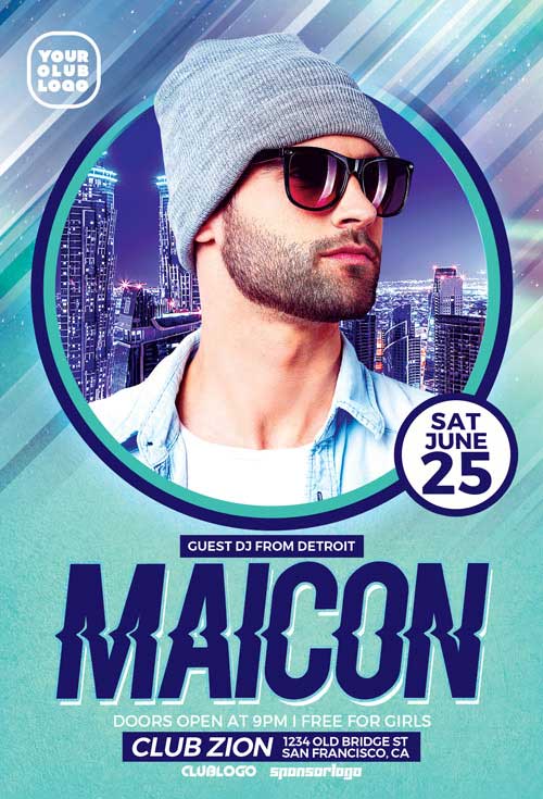 DJ Maicon Club Party Flyer Template