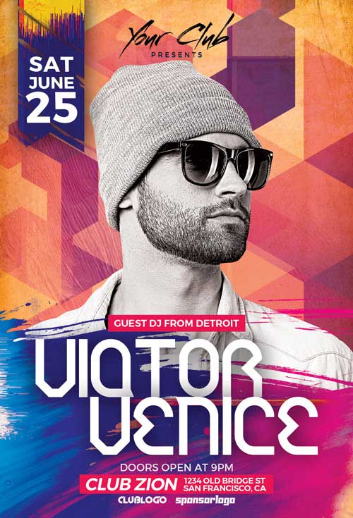 DJ Victor Club Party Flyer Template