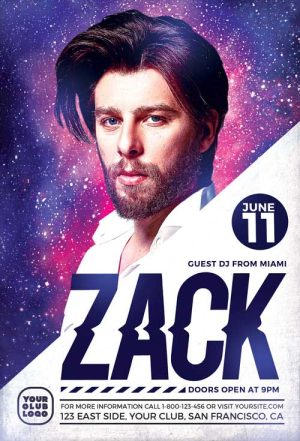 DJ Zack Club Event Flyer Template