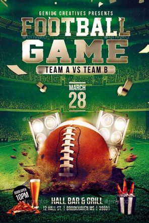 Football Game Party Flyer Template