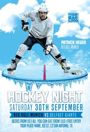 Ice Hockey Game Flyer Template