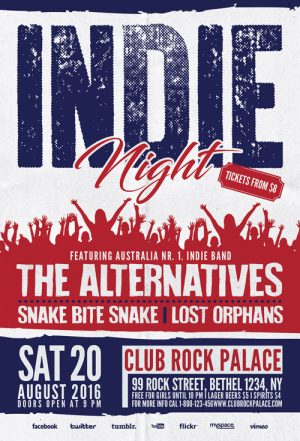 Indie Rock Alternative Party Flyer Template