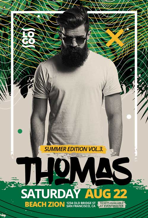 Summer DJ Party Flyer Template