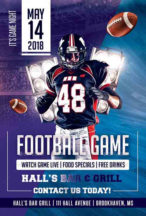 Super Football Game Flyer Template
