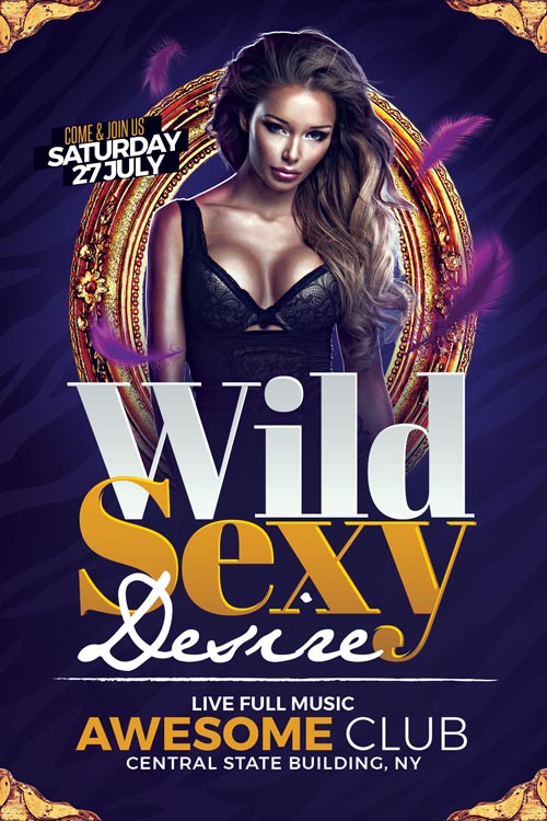 Wild And Sexy Desire Flyer Template