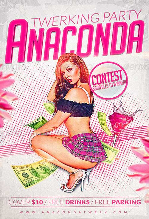 Anaconda Party Flyer Template