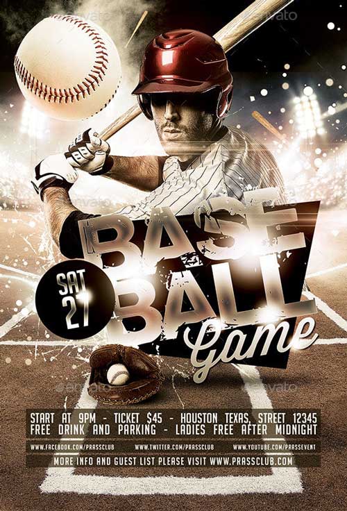Baseball Game Sport Flyer Template