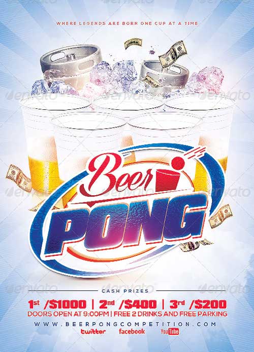 Beer Pong Party Flyer Template
