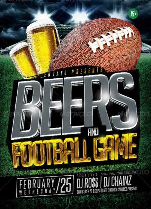 Beers and Football Game Flyer Template