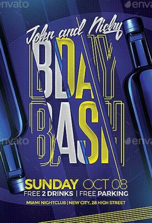 Birthday Bash Party Event Flyer Template