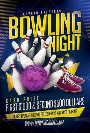 Bowling Party Flyer Template