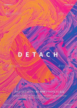 Detach EDM Party Flyer and Poster Template