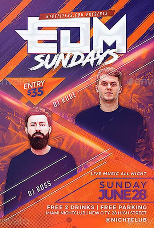 EDM Music Event Flyer Template