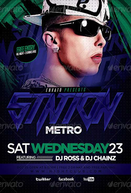 Electro Concert Music Flyer Template