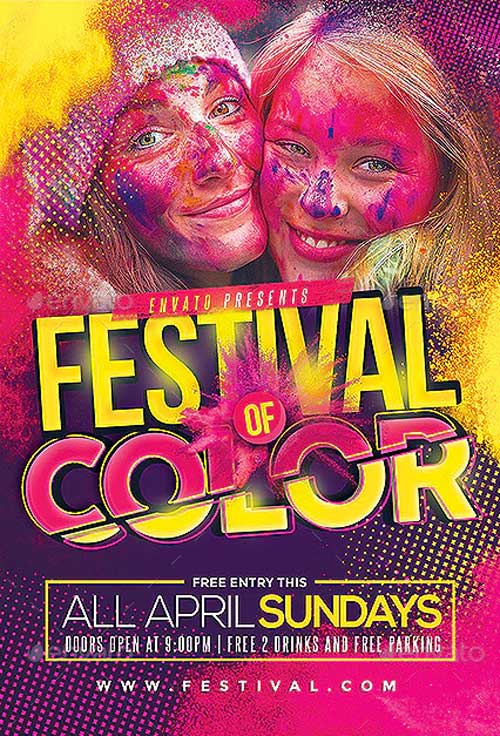 Festival of Color Event Flyer Template