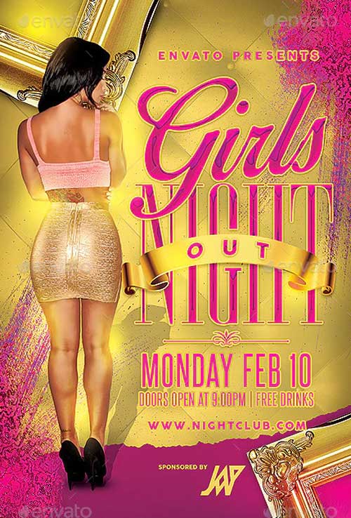 Girls Night Out Party Flyer Template